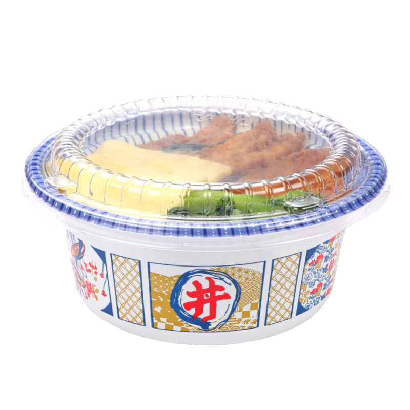 鲜秋sm22e17 一次性寿司碗日式丼饭碗便当外卖包装打包盒 50套带