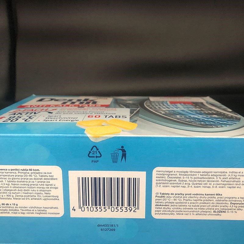 进口 Denk mit DM 迪奈柯洗衣机槽清洁剂L泡腾片60粒 5*60ct