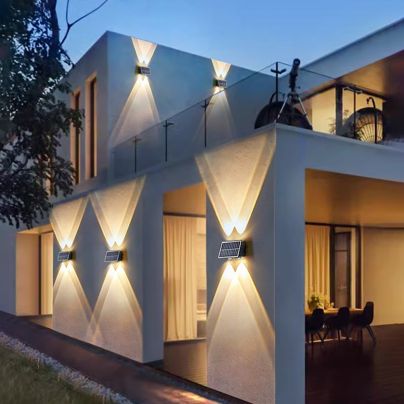 户外壁灯防水别墅花园庭院灯太阳能洗墙灯院O子围墙壁灯阳台墙壁