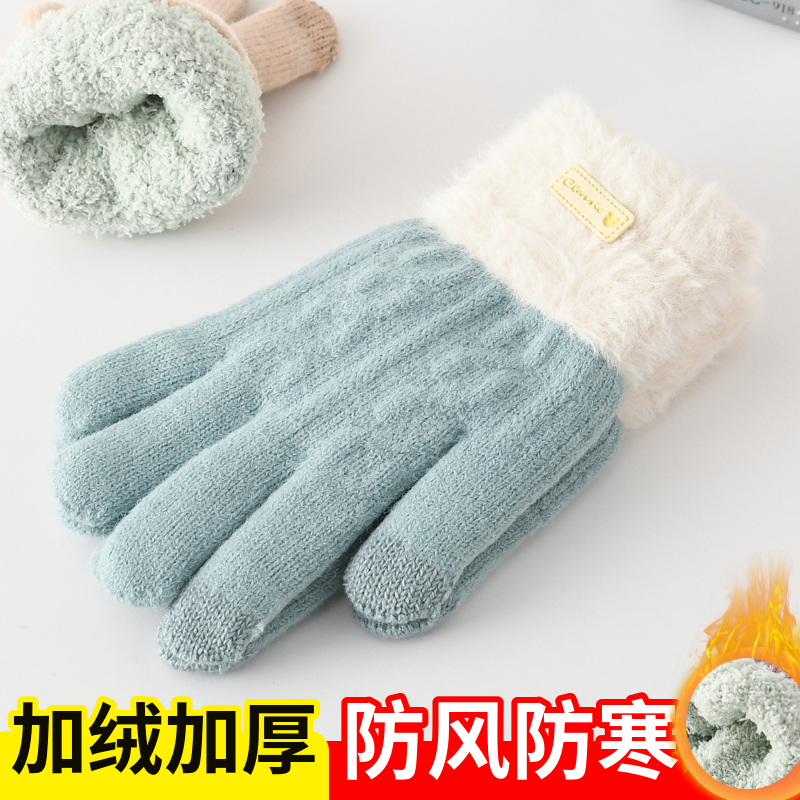 加绒加厚保暖触屏手套