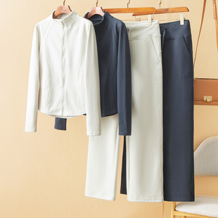 裤 蛮文 秋冬自发热高弹温泉绒立领外套 一套穿瘦到爆炸 子 宝藏LU