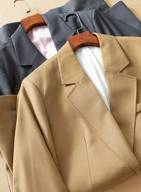 蛮文 气场全开 时髦廓形感 高定成衣做法羊毛天丝西服外套女46080