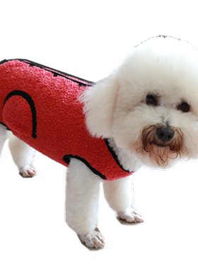 加绒包肚保暖冬装双排扣马甲幼犬