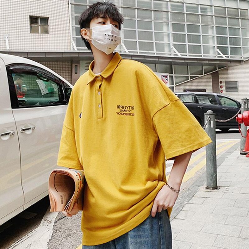 Lapel polo Short sleeved T-shirt vintage Chaopai Korean Edition Easy student lovers Elbow sleevein the Women's clothing/Boutique , Down  category - from Buy2taobao.com to provide professional Taobao agent buy service