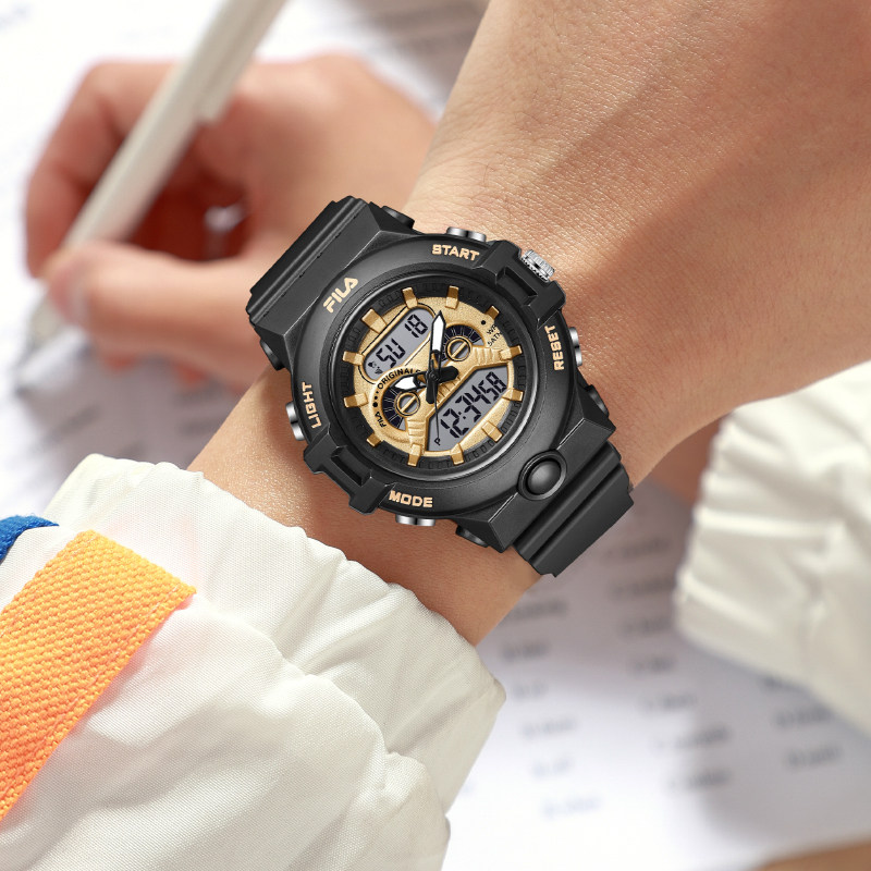 FILA斐乐学生初高中女生电子表高中学生只看时间电子手表女生