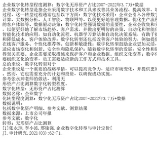 企业数字化转型程度测算：数字化无形资产占比2007-2022