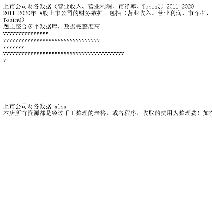上市公司财务数据（营业收入、营业利润、市净率、TobinQ）