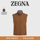 ZEGNA杰尼亚男装 深骆马红棕色微纤维面料双面Brezza马甲