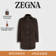 ZEGNA杰尼亚男装 深棕色天然剪羊毛大衣