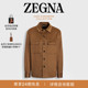外套 Cashmere羊绒衬衫 ZEGNA杰尼亚男装 深骆马红棕色Oasi