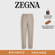 浅灰褐色羊毛桑蚕丝及山羊绒长裤 ZEGNA杰尼亚男装 冬季
