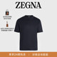 恤 ZEGNA杰尼亚男装 海军蓝棉及桑蚕丝短袖