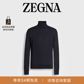 针织高领毛衣 Cashseta ZEGNA杰尼亚男装 混海军蓝