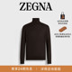 Casheta ZEGNA杰尼亚男装 深棕色 针织高领毛衣