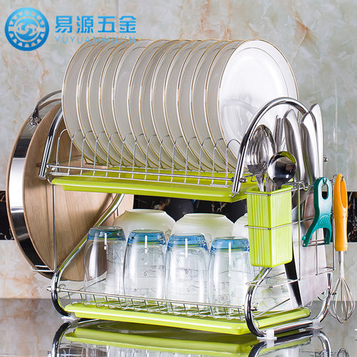 置地防锈厨房碗碟架家用餐具收纳沥水双层置物架碗架碗盘碗柜
