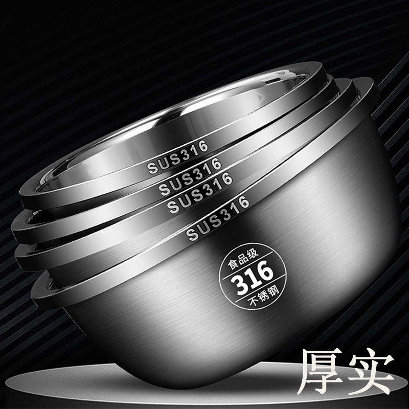 特厚特厚不锈钢盆汤盆带盖