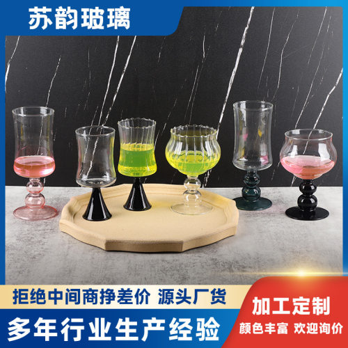 法式创意高脚红酒杯果汁鸡尾酒香槟杯轻奢网红高硼硅甜品玻璃酒杯