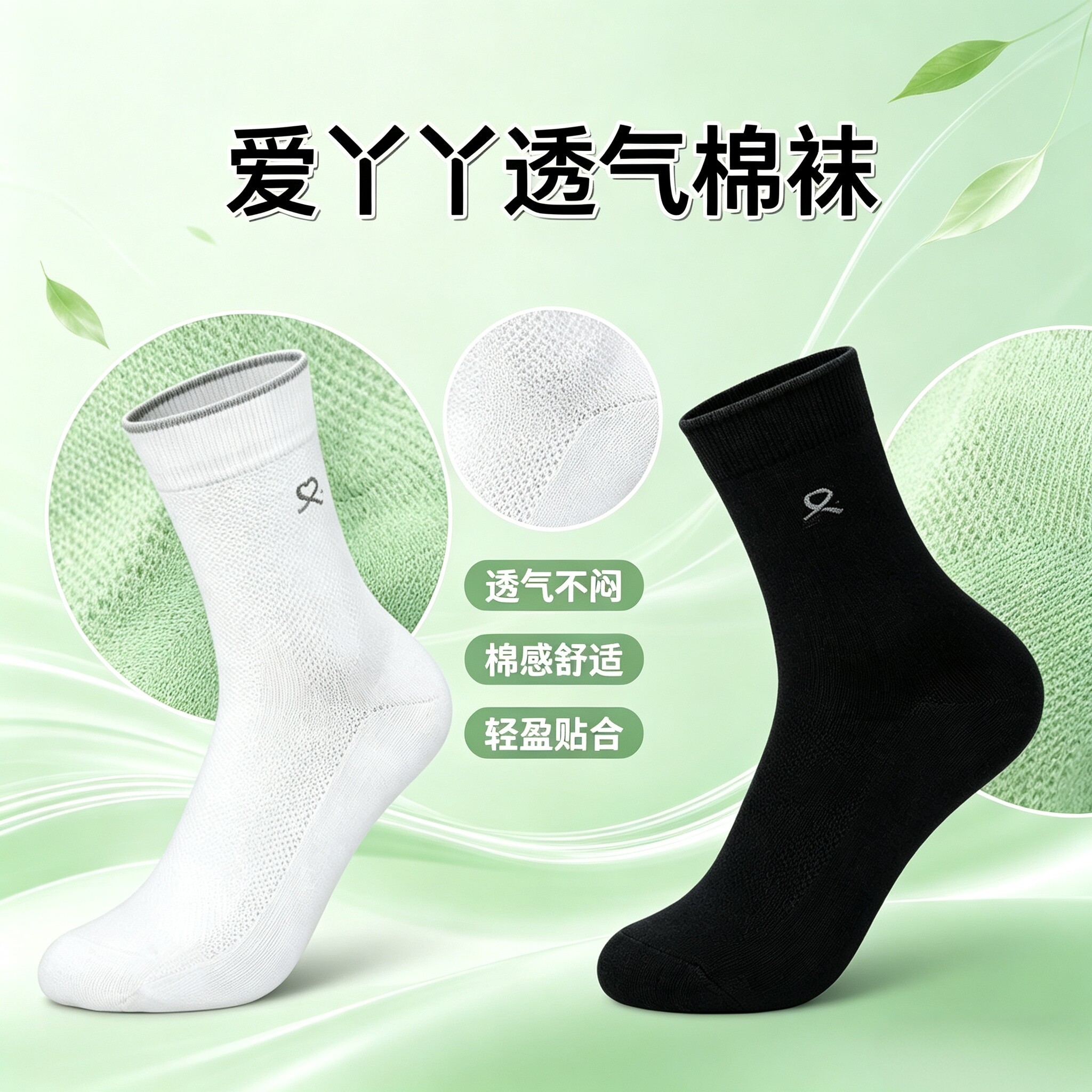 爱丫丫远红外抗菌透气棉袜远红外图片