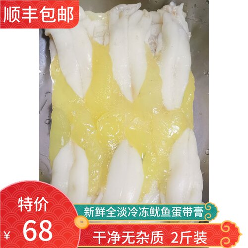 淡无盐鱿鱼蛋新鲜海鲜白蛋黄膏