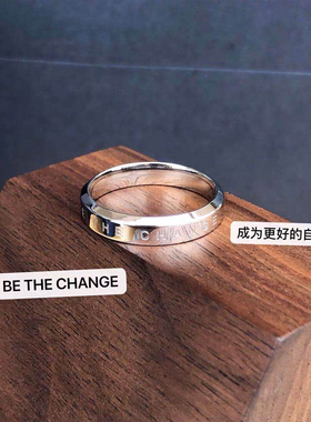 欧美风励志钛钢小众设计情侣对戒