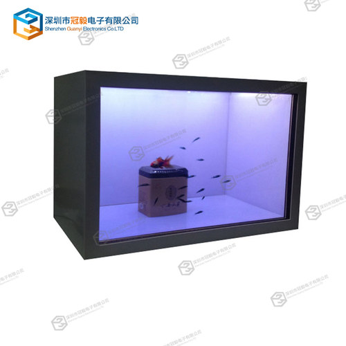 透明屏展示柜AI数字全息透明屏展示柜前开门后开门互动触摸定制
