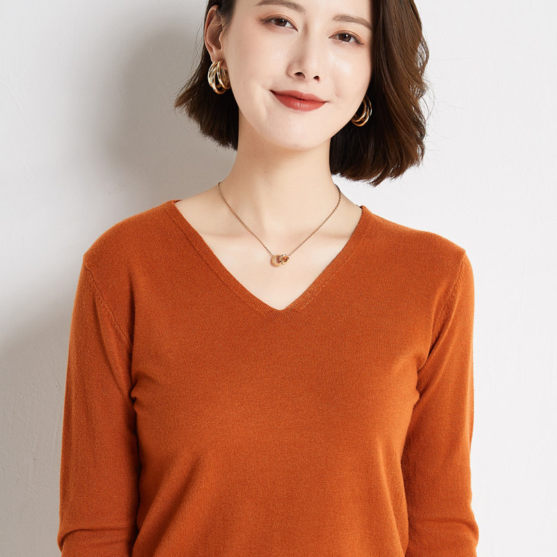 2022新款春秋特价羊毛衫女v领秋冬针织羊绒衫宽松圆领打底毛衣女|msdalam kategori Butik wanita / wanita, sweater bulu - dari Buy2taobao.com untuk memberikan perkhidmatan ejen Taobao profesional membeli