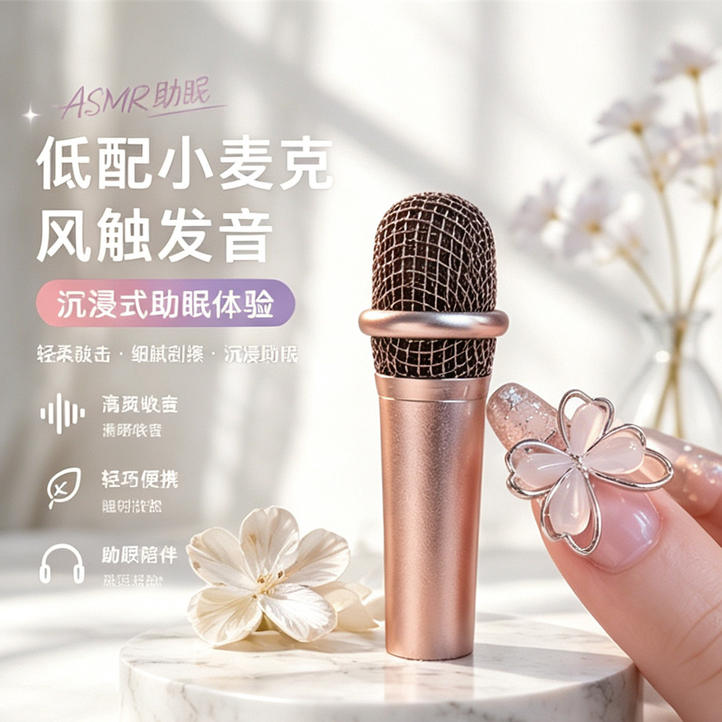 【助眠专用麦克风asmr 音控】唱歌迷你话筒耳机 唱吧直播手机通用