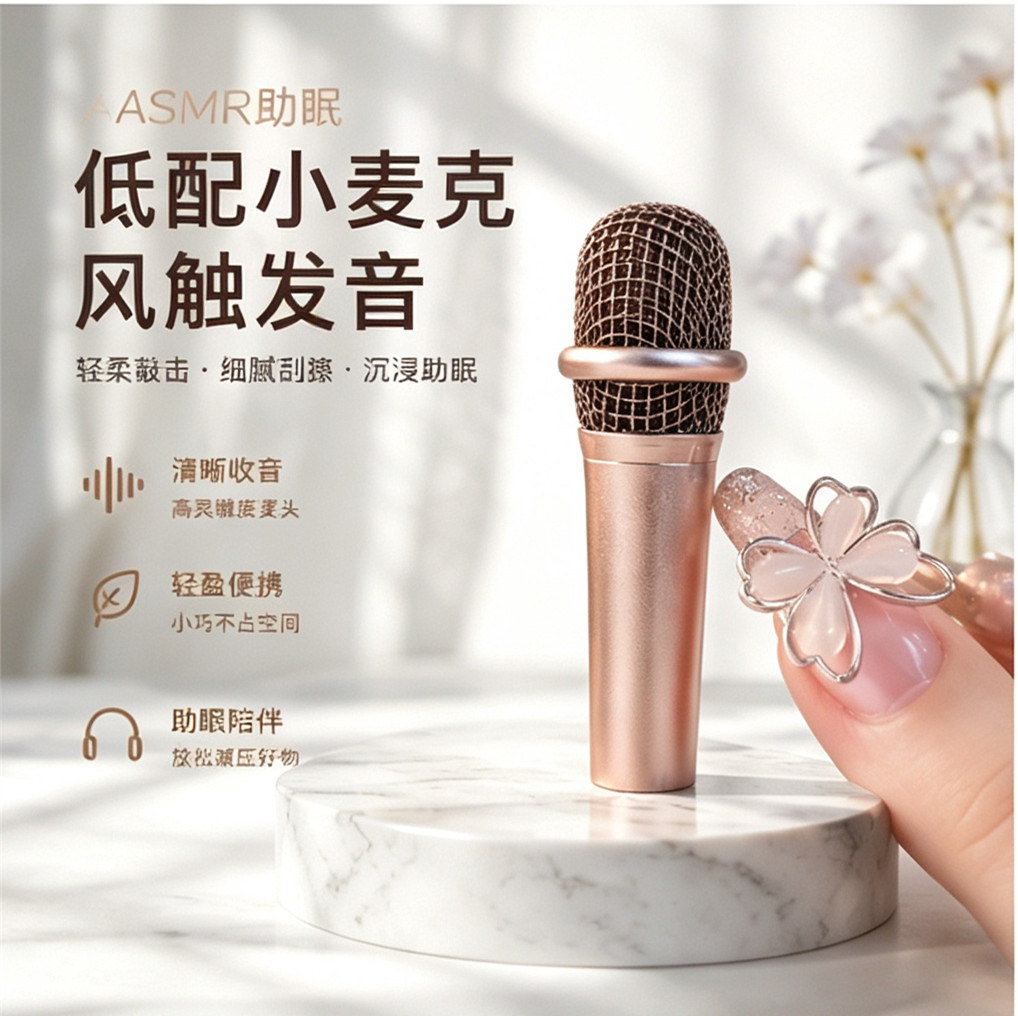 【助眠专用麦克风asmr 音控】唱歌迷你话筒耳机 唱吧直播手机通用