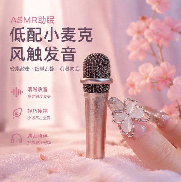 【助眠专用麦克风asmr 音控】唱歌迷你话筒耳机 唱吧直播手机通用