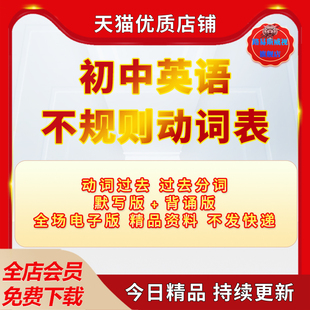 初中英语不规则动词过去式和过去分词变化表时态转化表电子版