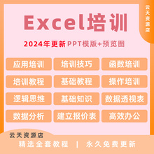 Excel培训基础知识教学办公图表格教程应用技巧数据分析PPT模版