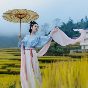 祁衽居汉服齐腰飞机袖宋制改良汉元素春秋女装破裙日常