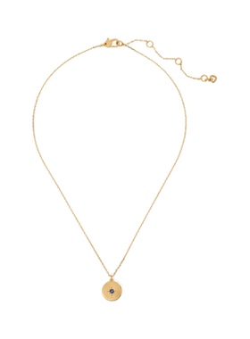 代购kate spade女士项链优雅简约精致时尚金色圆形吊坠蓝色宝石