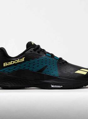 海外代购BABOLAT/百保力男士网球鞋耐磨防滑黑色蓝色硬地
