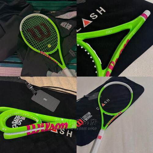 代购Wilson clash 100L V3威尔胜定制款网球拍荧光绿专业比赛训练