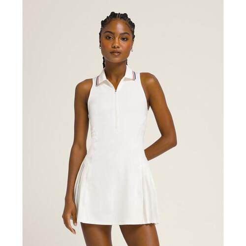 代购Wilson女士网球裙速干透气吸汗自由活动白色无袖半拉链