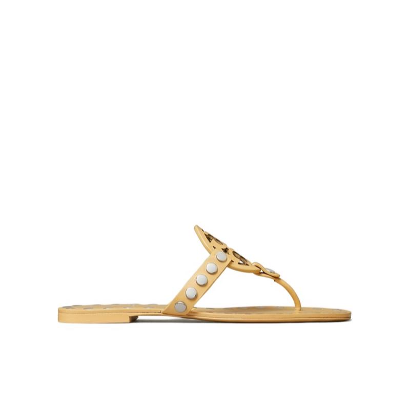 Tory Burch/汤丽柏琦女式时装凉鞋金属铆钉激光标识手绘边
