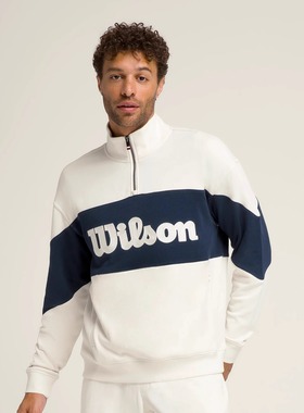 代购Wilson Parkside 威尔胜男士网球运动卫衣半拉链套头衫25年