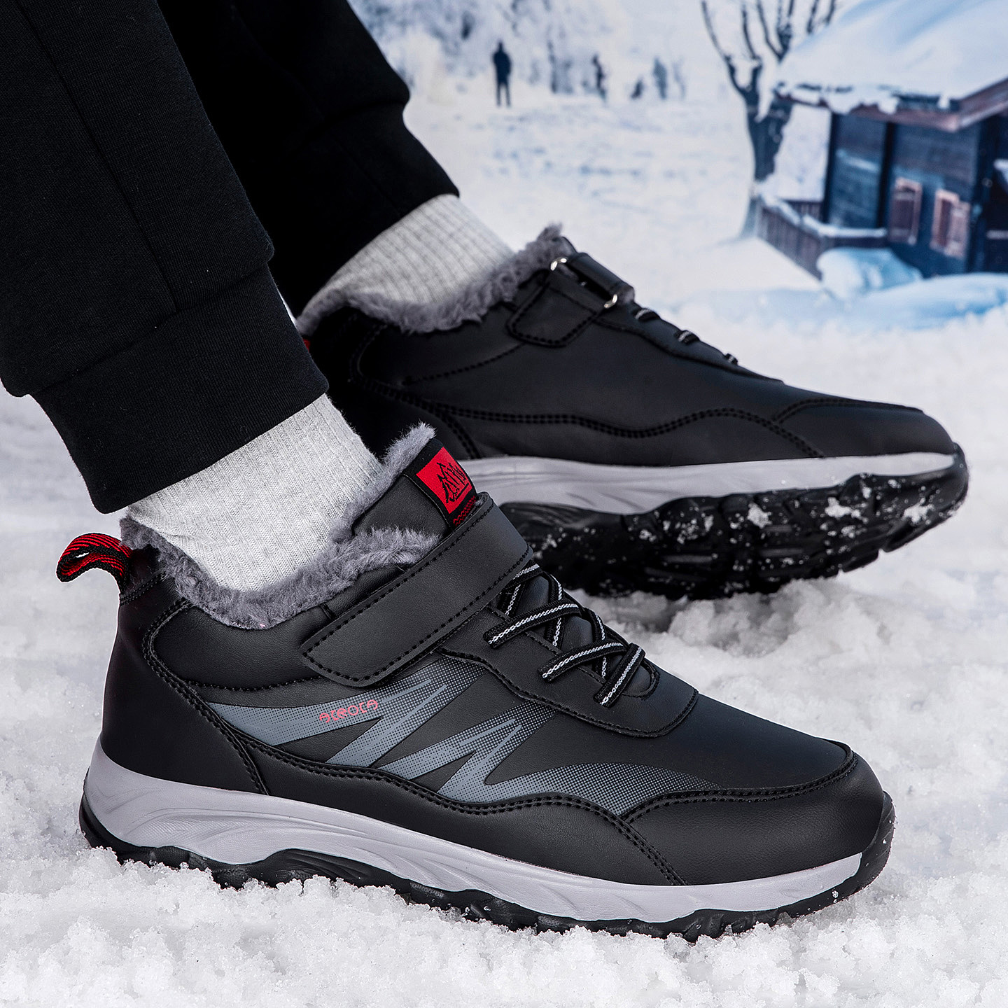 张凯丽老人棉鞋男羊毛官方旗舰店