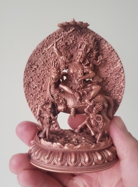 尼泊尔工艺藏传纯铜吉祥天母护法