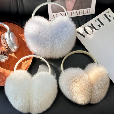 超大狐狸毛耳唔可伸缩耳罩耳暖