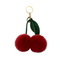 REAL OTTER RABBIT FUR SMALL CHERRY CAR KEY CHAIN PENDANT INS PLUSH BALL CUTE SCHOOLBAG BAG ORNAMENT GIFT WOMEN