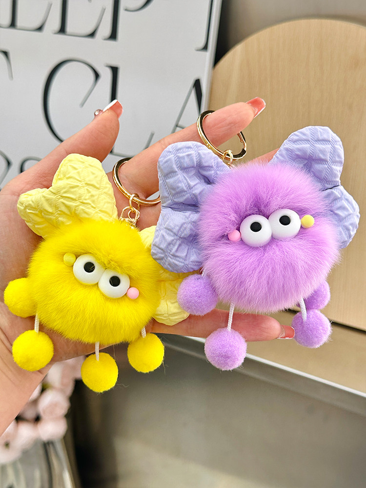 CUTE OTTER RABBIT BOW BRIQUETTE ELF DOLL SCHOOLBAG BAG PENDANT PLUSH DOLL CAR KEYCHAIN PENDANT FEMALE