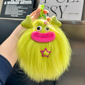 嘟嘟唇DIY长发怪丑萌搞笑卡通公仔钥匙扣挂件个性 毛绒玩偶包挂饰