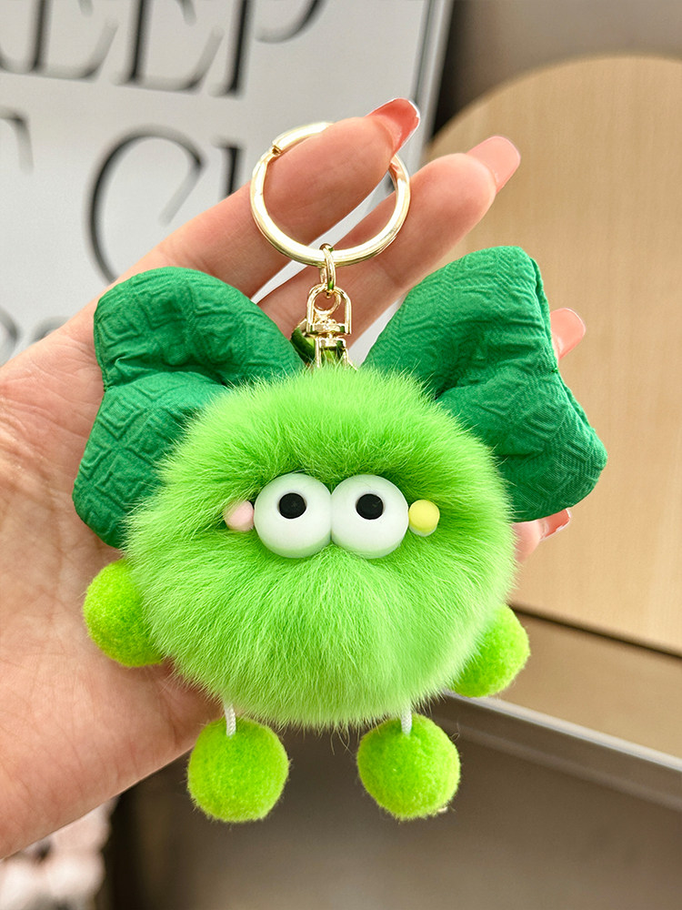 CUTE OTTER RABBIT BOW BRIQUETTE ELF DOLL SCHOOLBAG BAG PENDANT PLUSH DOLL CAR KEYCHAIN PENDANT FEMALE
