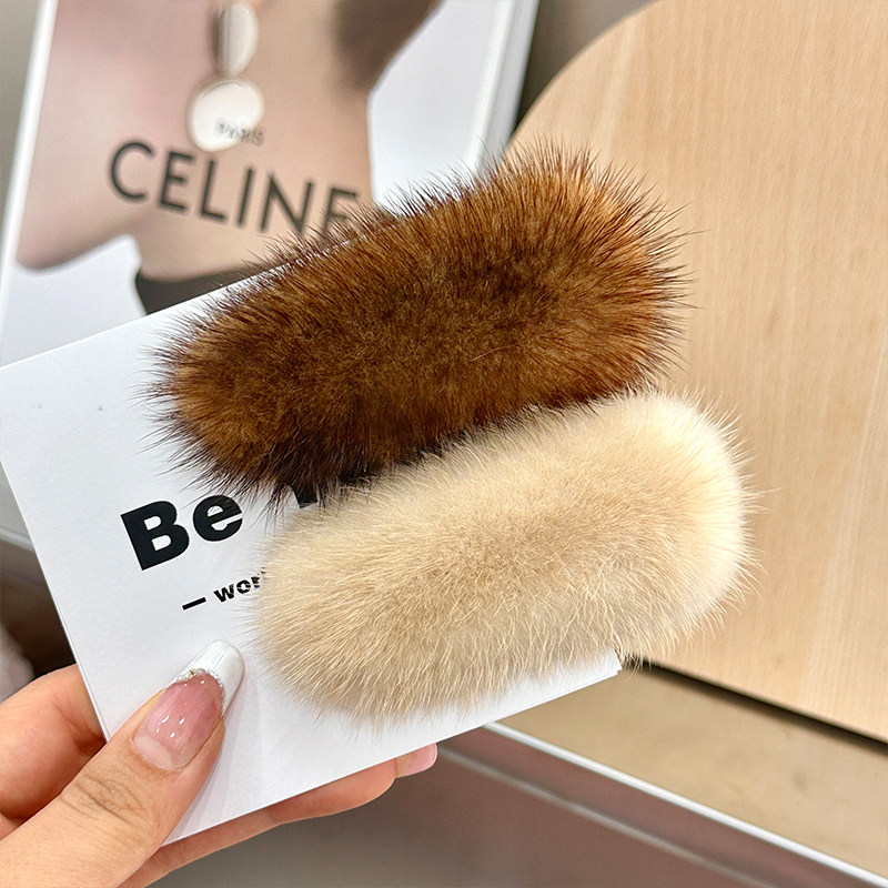 韩国ins可爱水貂毛毛发卡简约纯色皮草bb卡边夹毛绒发夹网红头饰,饰品/流行首饰/时尚饰品新,发饰,淘宝优惠券,粉丝福利购,淘宝优惠卷