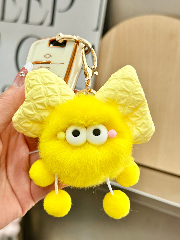 CUTE OTTER RABBIT BOW BRIQUETTE ELF DOLL SCHOOLBAG BAG PENDANT PLUSH DOLL CAR KEYCHAIN PENDANT FEMALE