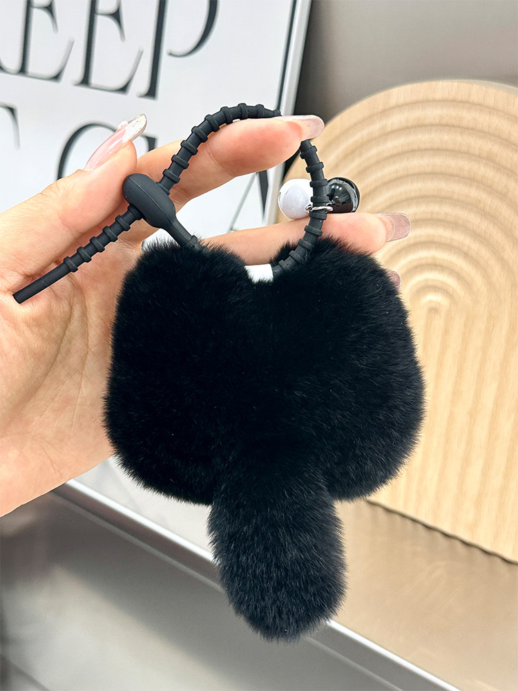 INS CUTE OTTER RABBIT FUR KITTEN CAR KEY CHAIN PENDANT INS PLUSH DOLL DOLL SCHOOL BAG BAG ORNAMENT GIRL