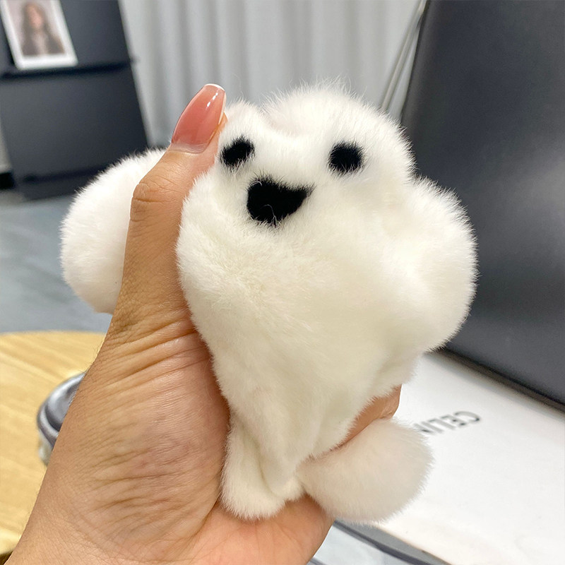 CUTE OTTER RABBIT FUR LITTLE MONSTER CAR KEY CHAIN PENDANT KOREAN PLUSH DOLL SCHOOL BAG BAG PENDANT BIRTHDAY GIFT