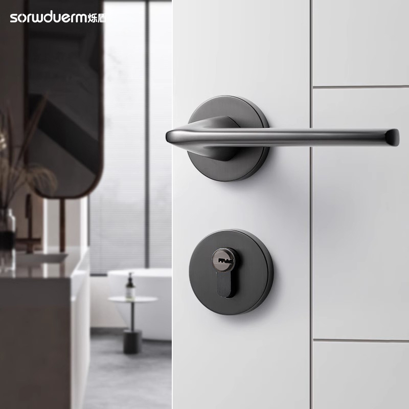 简约室内现代门锁磁吸静音